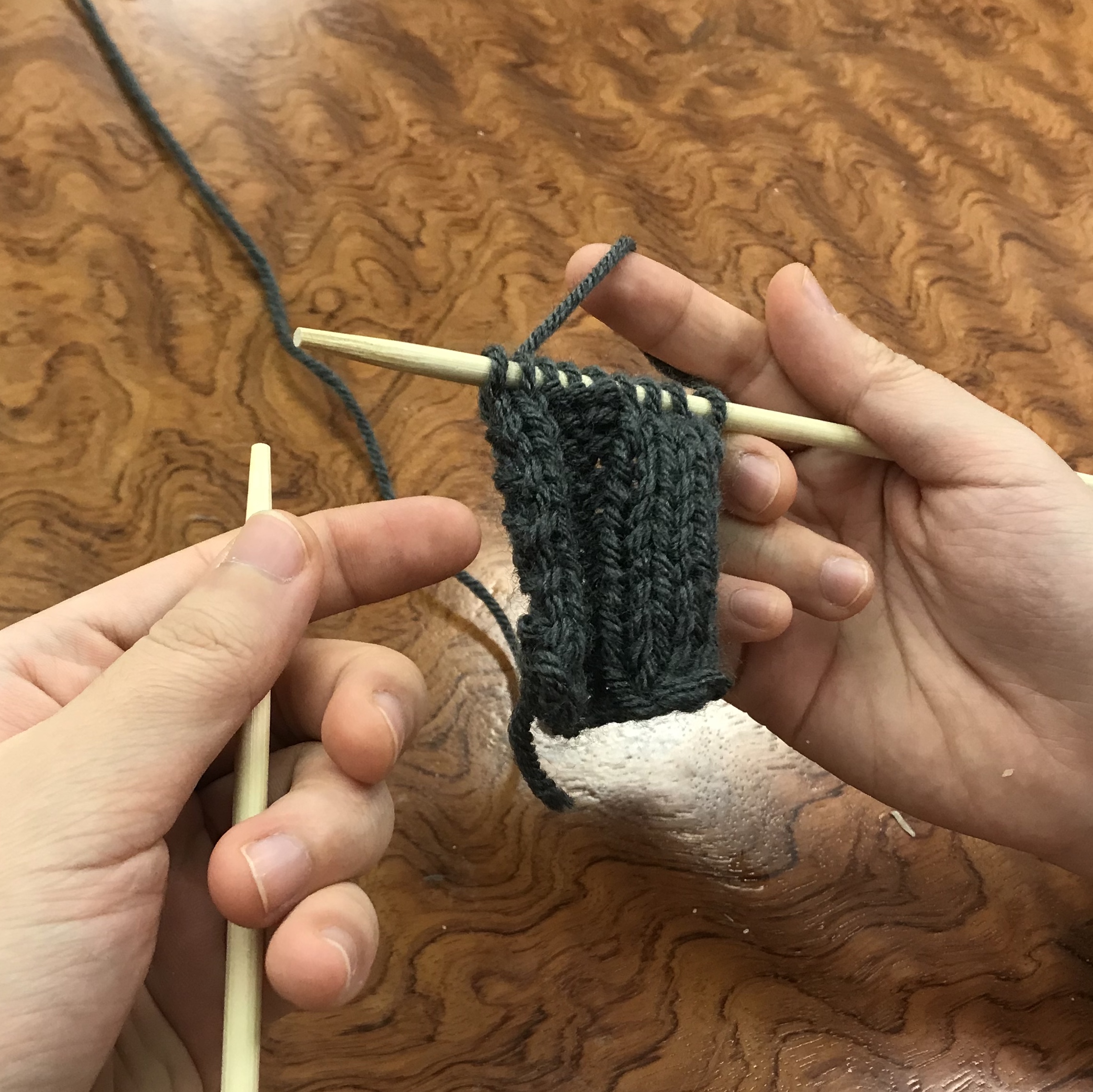 after finishing a row